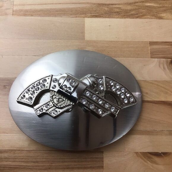 Vintage Cowboy Guns Belt Buckle Incrusted crystal gangster southwestern country - Picture 7 of 10